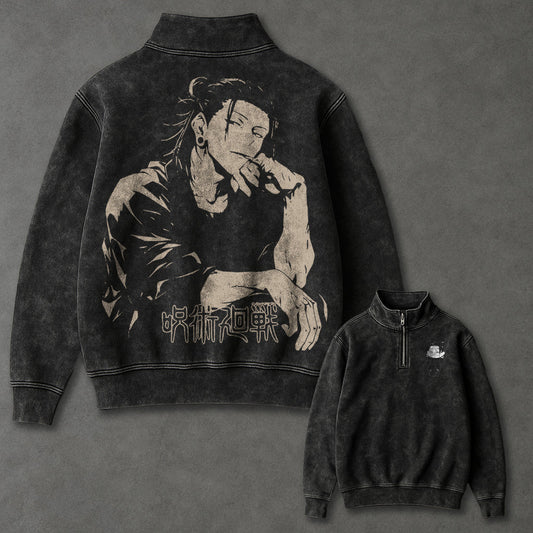 Jujutsu Kaisen Tunic-like Half Zip up Sweatshirt