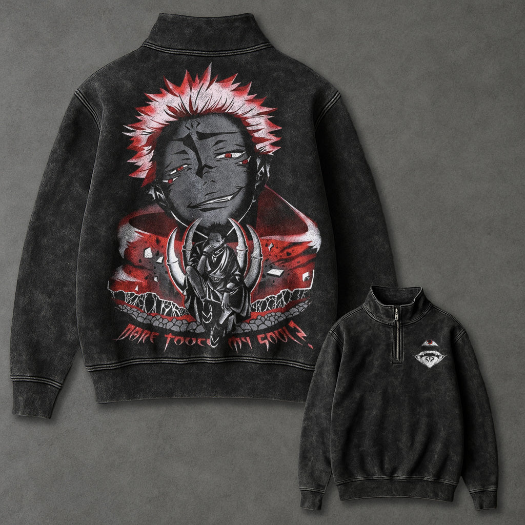 Jujutsu Kaisen Lightweight Half Zip up Sweatshirt