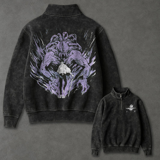 Jujutsu Kaisen Slouchy Half Zip up Sweatshirt