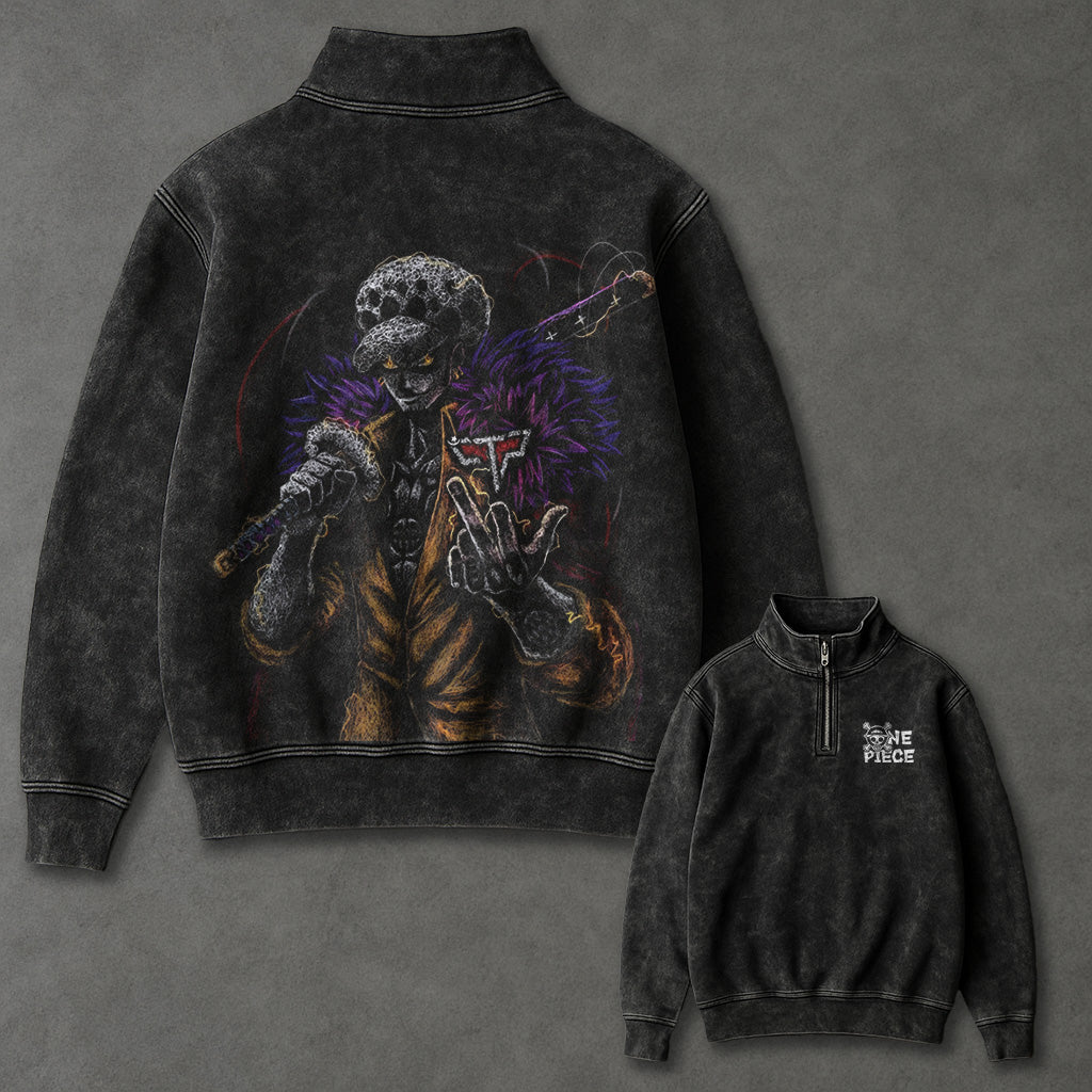 One Piece Relaxed Half Zip up Sweatshirt
