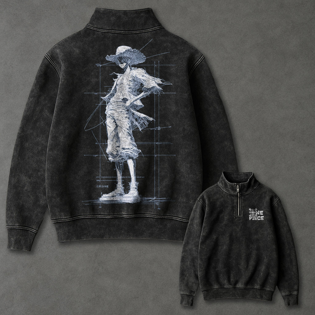 One Piece Drapey Half Zip up Sweatshirt