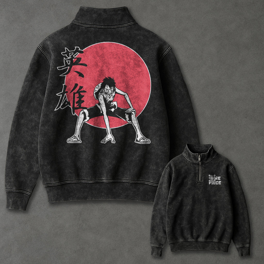 One Piece Roomy Half Zip up Sweatshirt