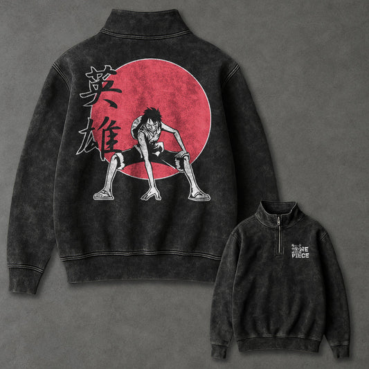 One Piece Roomy Half Zip up Sweatshirt